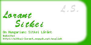 lorant sitkei business card