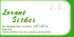 lorant sitkei business card